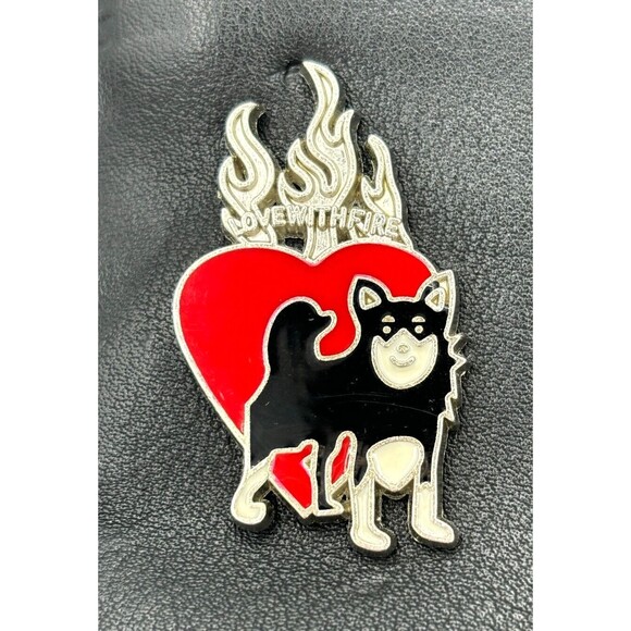 Stradivarius Wristlet‎ Accessory Zipper Bag Sewn Enamel Pins Blk Silver Hardware - Picture 9 of 16